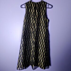 Calvin Klein Black and Gold Midi Dress
